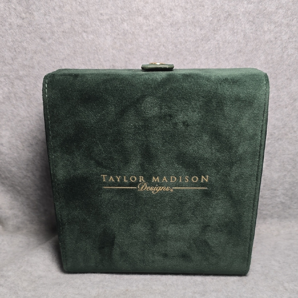 Taylor Madison Designs Green Velvet Jewelry Box
